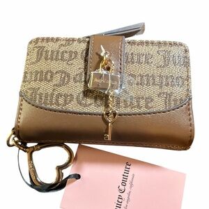 Juicy Couture Tan and Brown Wallet with Key Charm